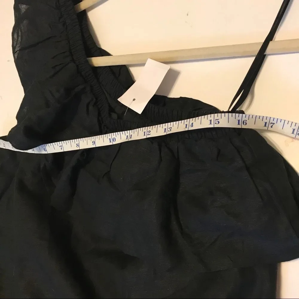 NWT J. Crew One Shoulder Ruffle Black Dress Sz S - Picture 7 of 9
